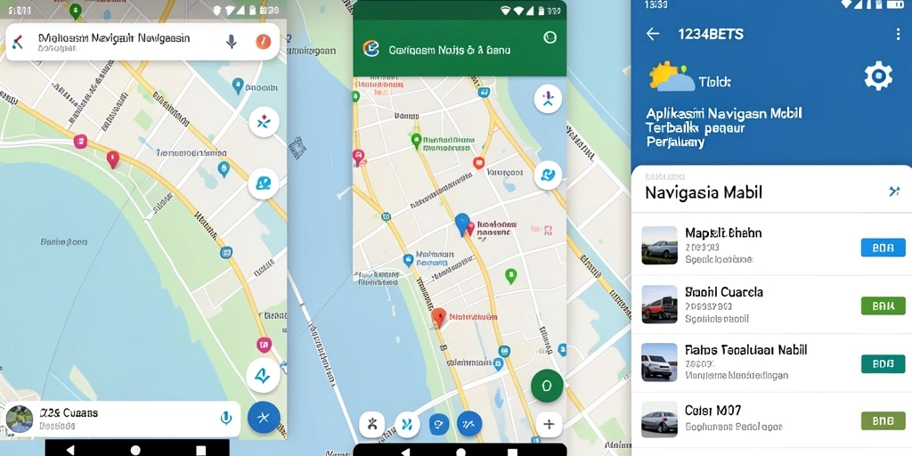 Tampilan antarmuka pengguna 1234BETS saat navigasi mobil.