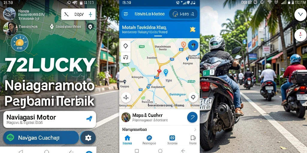 Antarmuka aplikasi 72LUCKY untuk navigasi motor yang intuitif.