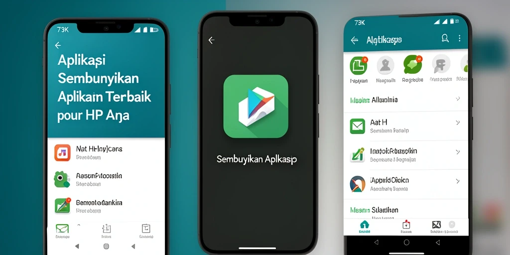 Antarmuka 73K untuk menyembunyikan aplikasi di HP.