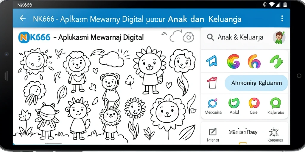 Tampilan antarmuka NK666 untuk mewarnai digital yang interaktif.
