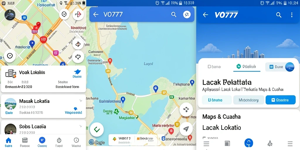 Tampilan antarmuka aplikasi VO777 dengan fitur Lacak Lokasi yang interaktif.